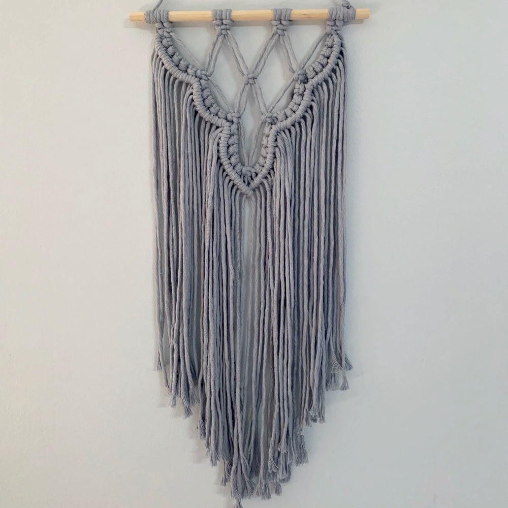 Boho Macrame Wallhanging • Gray - Picture 2 of 3
